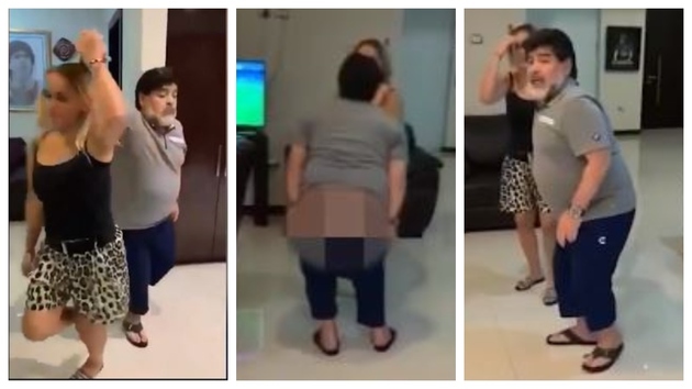 Maradona se baja pantalones en pleno baile - MarcaTV