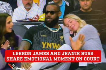 Jeanie Buss s physical affection with LeBron James gets fans going crazy Marca