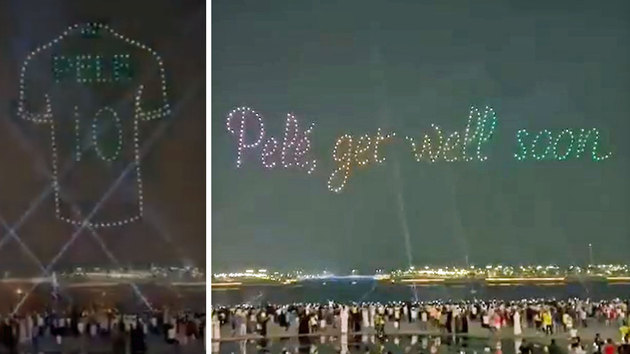 Genial homenaje de FIFA a Pelé: más de cien drones dibujan su camiseta  sobre la bahía de Doha - MarcaTV