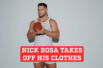 Nick Bosa strips down to his underwear for Kim Kardashian