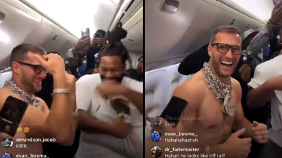 Kirk Cousins' viral topless celebration on a plane after Vikings