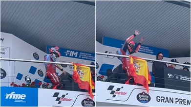 El show de Márquez tras acabar segundo en Jerez - MarcaTV