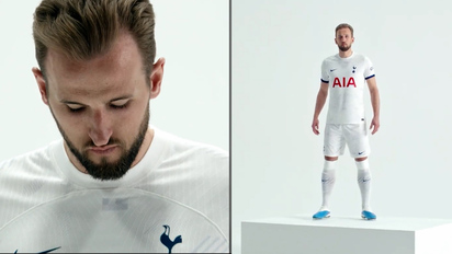 Harry Kane unveils Tottenham's new shirt with Real Madrid transfer interest  on the horizon