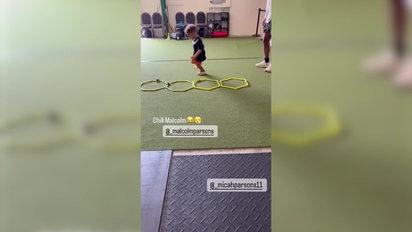 Micah Parsons gets challenged during workout by 5-year-old son Malcolm in adorable  video | Marca