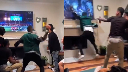 Eagles superfan Kevin Hart chugs tequila while Druski trolls him at Super  Bowl