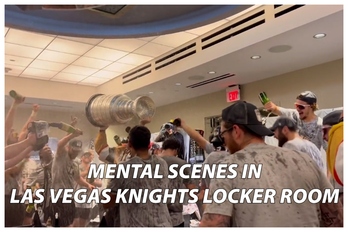 The Las Vegas Golden Knights' crazy locker room celebration after winning  historic title