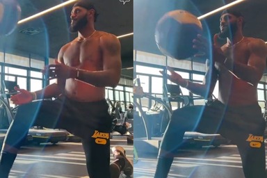 Lebron in the gym hot sale