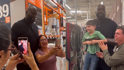 Shaquille O Neal goes to Home Depot and buys a family a washer and dryer