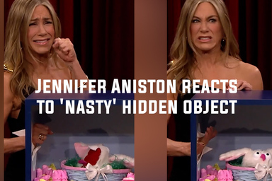 Jennifer Aniston reacts to a nasty hidden object in Jimmy Fallon  