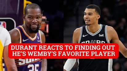 Kevin Durant s priceless reaction to finding out he s Wemby s favorite player